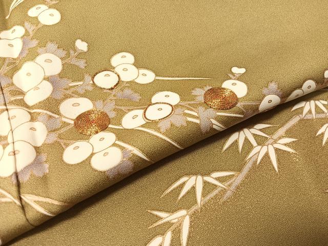平和屋着物●訪問着 駒刺繍 枝花文 金彩 正絹 逸品 未使用 CABL0068vp