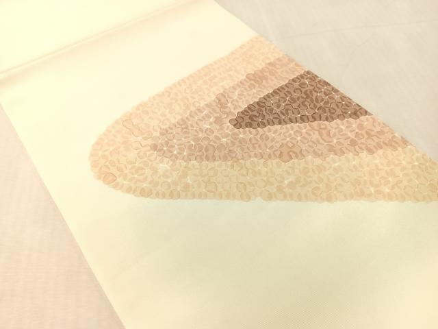平和屋着物●塩瀬 九寸開き名古屋帯 ろうけつ染 抽象文様 正絹 逸品 CABL0103vp
