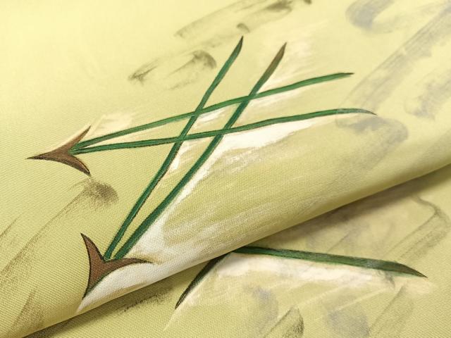 平和屋着物●塩瀬 九寸名古屋帯 作家物 手描き 溢れ松葉 正絹 逸品 CABL0104vp