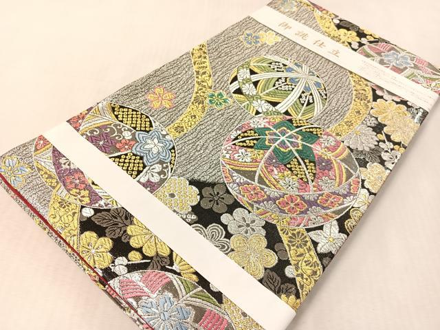 平和屋着物●六通柄袋帯 京洛苑たはら 唐織 清緒里 花毬文 金銀糸 日本製 逸品 未使用 CABL0108vp