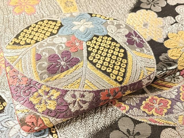 平和屋着物●六通柄袋帯 京洛苑たはら 唐織 清緒里 花毬文 金銀糸 日本製 逸品 未使用 CABL0108vp