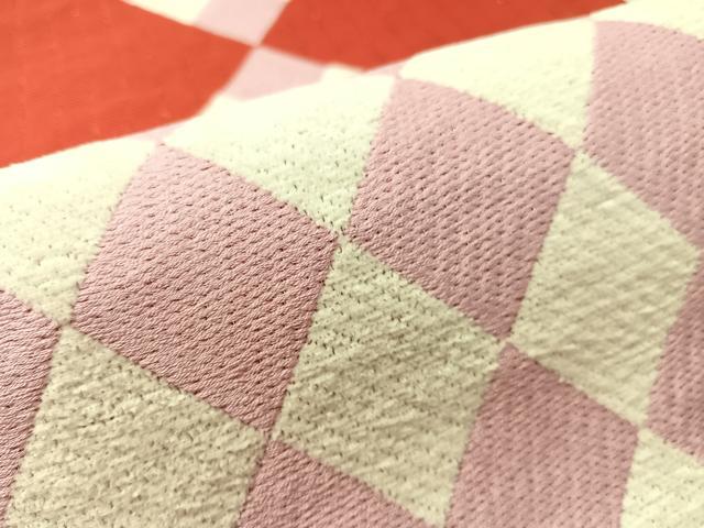 平和屋着物●六通柄袋帯 なべしま謹製 菱吉祥文 銀糸 日本製 正絹 逸品 未使用 CABL0109vp