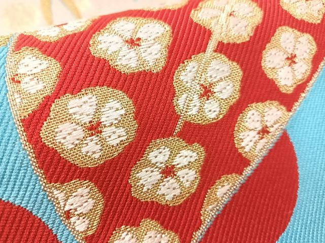 平和屋着物●西陣 大光謹製 六通柄袋帯 唐織 椿 日本製 金糸 証紙付き 逸品 未使用 CABL0112vp