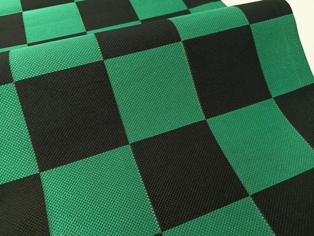 平和屋着物●六通柄袋帯 市松柄 黒地 金通し地 正絹 逸品 未使用 CABL0115vp