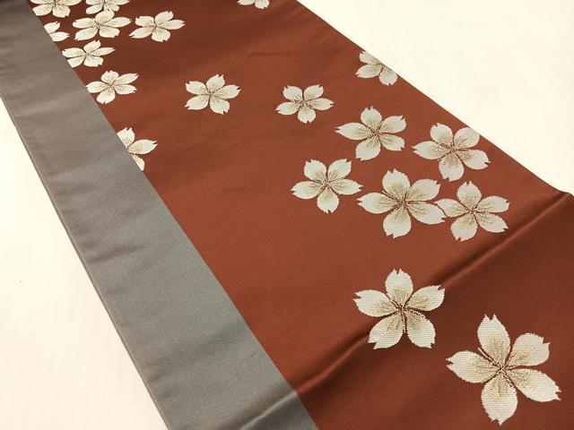 平和屋着物●世界的人形師 辻村寿三郎 ジュサブロー 六通柄袋帯 舞桜 銀糸 正絹 逸品 CABL0127vp