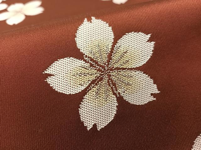 平和屋着物●世界的人形師 辻村寿三郎 ジュサブロー 六通柄袋帯 舞桜 銀糸 正絹 逸品 CABL0127vp