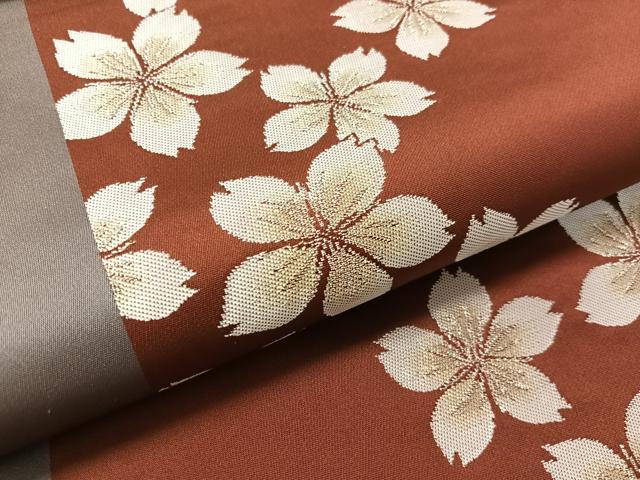 平和屋着物●世界的人形師 辻村寿三郎 ジュサブロー 六通柄袋帯 舞桜 銀糸 正絹 逸品 CABL0127vp