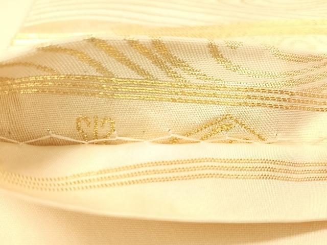 平和屋着物●西陣 川島織物 六通柄 本袋帯 立波文 金糸 正絹 逸品 CABL0132vp