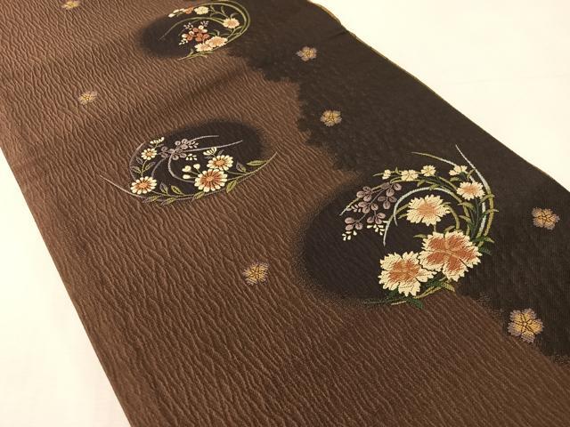 平和屋着物●両面 六通柄袋帯 唐織 草花丸文 やまと誂製 正絹 逸品 CABL0158vp