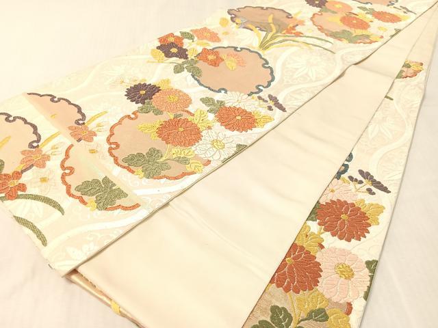 平和屋着物●西陣 河合美術織物謹製 六通柄袋帯 唐織 能衣錦 金糸 正絹 逸品 CABL0161vp