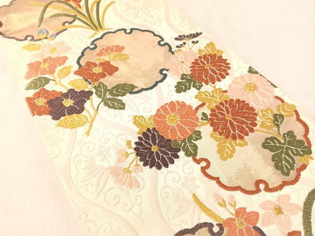 平和屋着物●西陣 河合美術織物謹製 六通柄袋帯 唐織 能衣錦 金糸 正絹 逸品 CABL0161vp