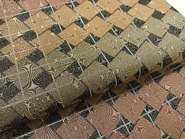 平和屋着物●全通柄袋帯 作家物 点描織 色紙並び 正絹 逸品 未使用 CABL0167vp