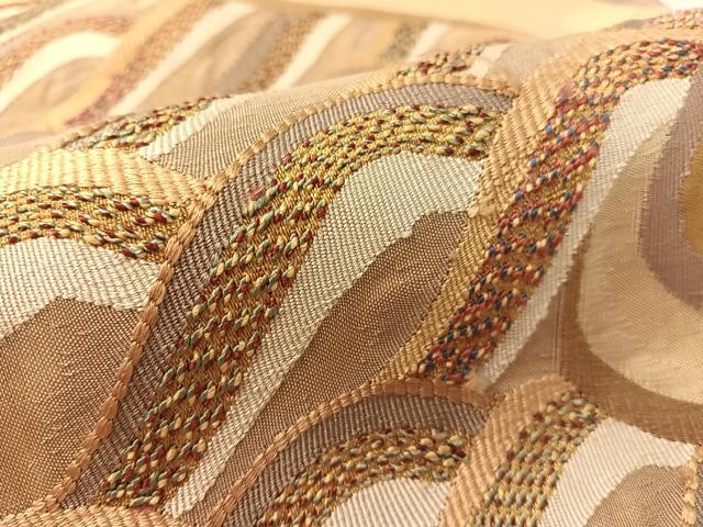 平和屋着物●太鼓柄袋帯 すくい織 立波文 正絹 逸品 CABL0171vp