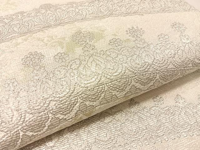 平和屋着物●六通柄袋帯 ティアラ プラチナ箔 金銀糸 正絹 逸品 CABL0179vp