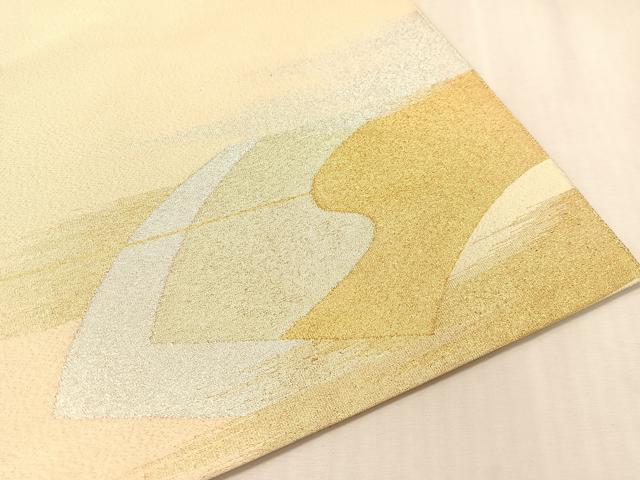 平和屋着物●太鼓柄袋帯 綴れ 地紙重ね流水文 金銀糸 正絹 逸品 CABL0187vp