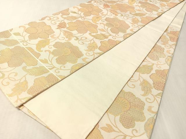 平和屋着物●桝屋高尾 六通柄 本袋帯 花唐草文 金糸 正絹 逸品 CABL0188vp