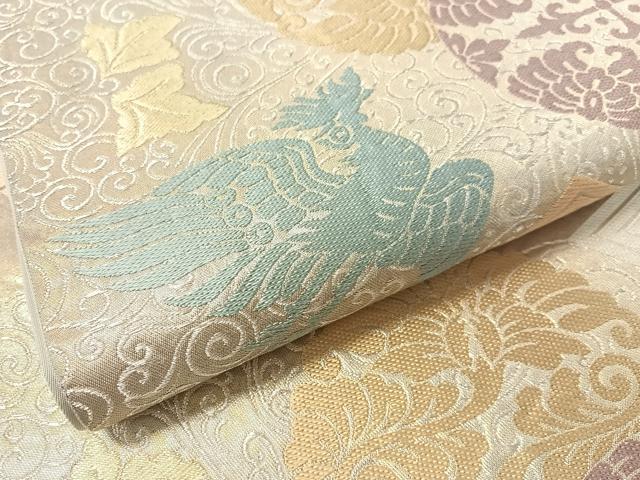 平和屋着物●西陣 川島織物 六通柄 本袋帯 鳳凰菱花丸文 金銀糸 引箔 正絹 逸品 CABL0195vp