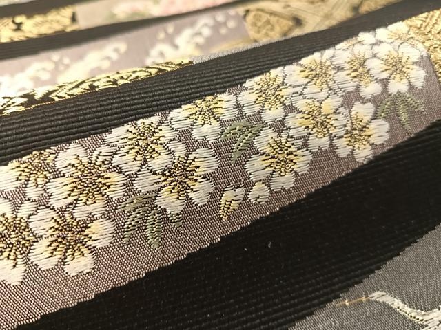 平和屋着物●六通柄袋帯 唐織 宮中雅帯展 黒地 金銀糸 正絹 逸品 CABL0207vp