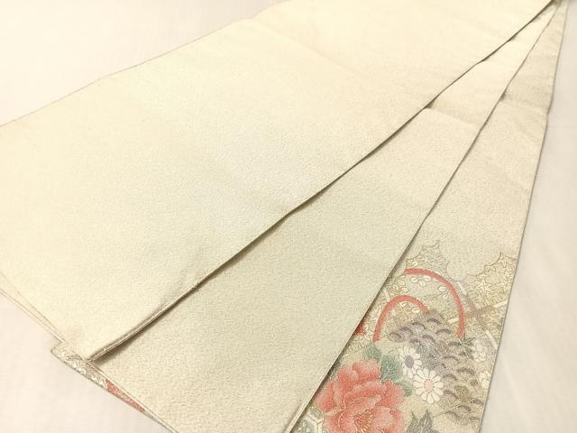 平和屋着物●太鼓柄袋帯 綴れ 檜扇花文 金銀彩 正絹 逸品 CABL0220vp