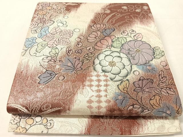 平和屋着物●六通柄袋帯 辻が花 金糸 正絹 逸品 CABL0223vp