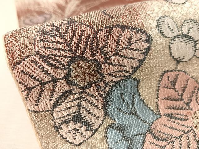 平和屋着物●六通柄袋帯 辻が花 金糸 正絹 逸品 CABL0223vp