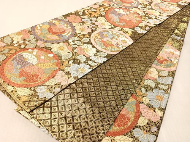 平和屋着物●佐賀錦 六通柄袋帯 唐織 辻が花 金糸 正絹 逸品 CABL0233vp