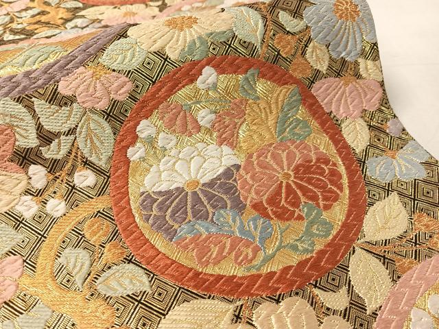 平和屋着物●佐賀錦 六通柄袋帯 唐織 辻が花 金糸 正絹 逸品 CABL0233vp