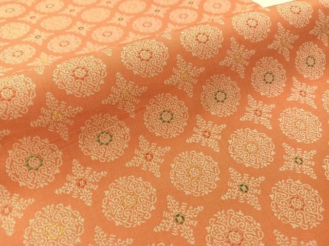 平和屋着物●全通柄袋帯 菱花丸文 金糸 正絹 逸品 CABL0239vp