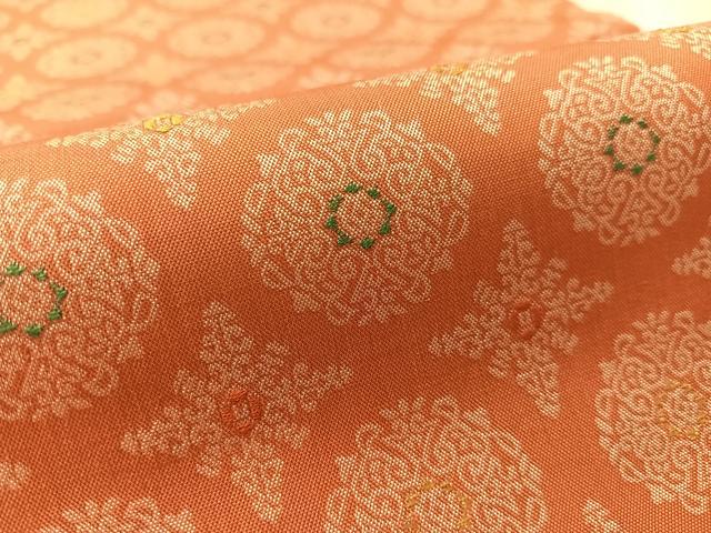 平和屋着物●全通柄袋帯 菱花丸文 金糸 正絹 逸品 CABL0239vp