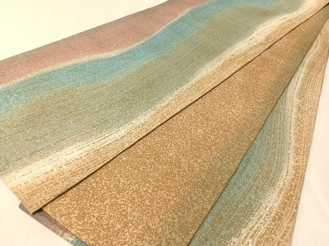 平和屋着物●両面 全通柄袋帯 よろけ縞 やまと誂製 正絹 逸品 未使用 CABL0242vp