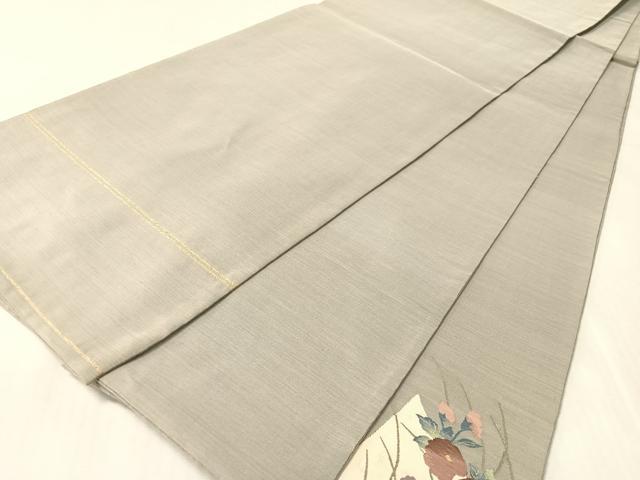 平和屋着物●太鼓柄袋帯 すくい織 切嵌花文 金糸 正絹 逸品 CABL0252vp