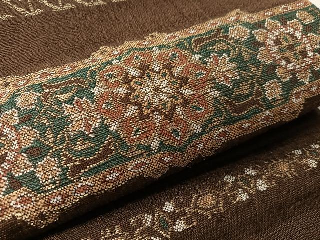 平和屋着物●太鼓柄袋帯 辻が花 正倉院花文 金通し地 正絹 逸品 CABL0258vp