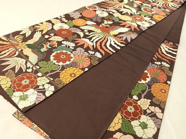 平和屋着物●六通柄袋帯 唐織 鳳凰花文 金糸 正絹 逸品 CABL0260vp