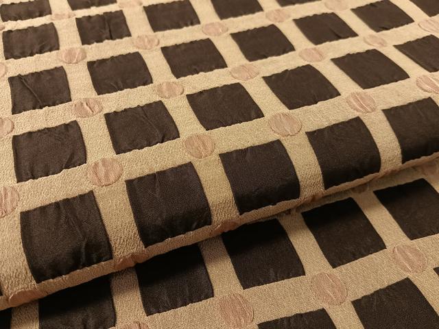 平和屋着物●全通柄袋帯 ふくれ織 格子柄 正絹 逸品 CABL0262vp