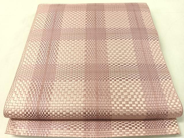 平和屋着物●本場筑前博多織 全通柄 京袋帯 市松吉祥文 正絹 逸品 未使用 CABL0265vp