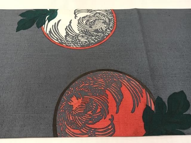 平和屋着物●太鼓柄袋帯 紬地 乱菊丸文 正絹 逸品 CABL0276vp