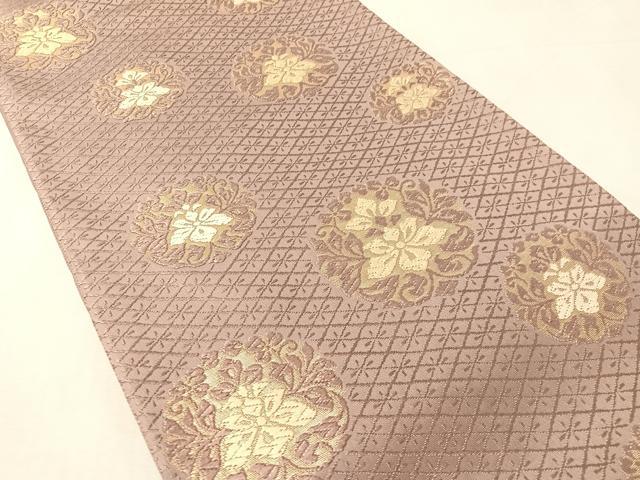 平和屋着物●六通柄袋帯 唐織 草花丸文 金糸 正絹 逸品 CABL0284vp