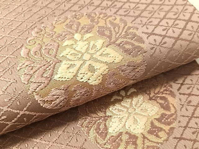 平和屋着物●六通柄袋帯 唐織 草花丸文 金糸 正絹 逸品 CABL0284vp