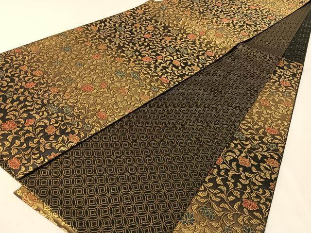 平和屋着物●紋屋井関 御寮織 六通柄袋帯 花唐草文 金糸 正絹 逸品 CABL0291vp