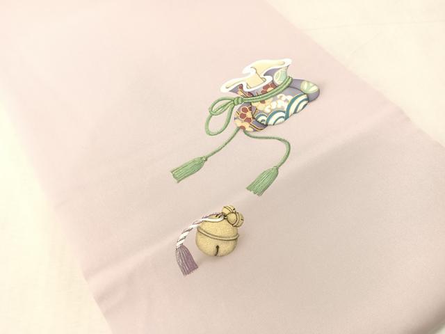平和屋着物●立体友禅作家 涌波紅彩 両面 太鼓柄袋帯 宝尽し 金彩 正絹 逸品 CABL0296vp