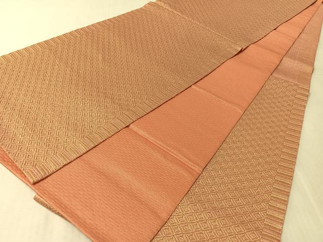 平和屋着物●ひなや工房 くむ・あむ・おる 伊豆蔵明彦 六通柄袋帯 菱吉祥文 金糸 正絹 逸品 未使用 CABL0308vp