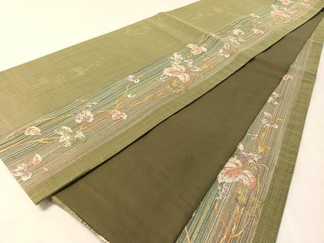 平和屋着物●六通柄袋帯 葡萄蔦の葉文 金糸 やまと誂製 正絹 逸品 未使用 CABL0311vp