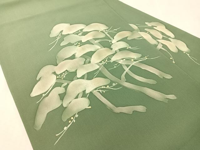平和屋着物●塩瀬 九寸名古屋帯 作家物 ろうけつ染 松 金彩 正絹 逸品 CABL0324vp
