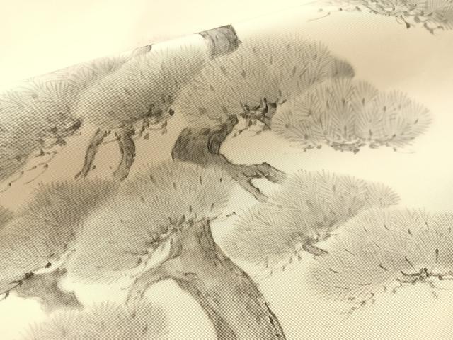 平和屋着物●塩瀬 九寸名古屋帯 作家物 手描き 松 正絹 逸品 CABL0325vp