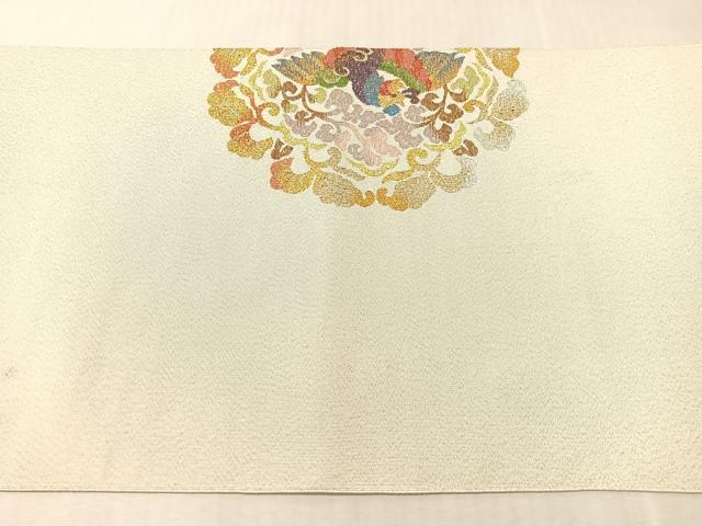 平和屋着物●爪搔き本綴れ 八寸名古屋帯 鳳凰唐草丸文 金銀糸 逸品 CABL0330vp
