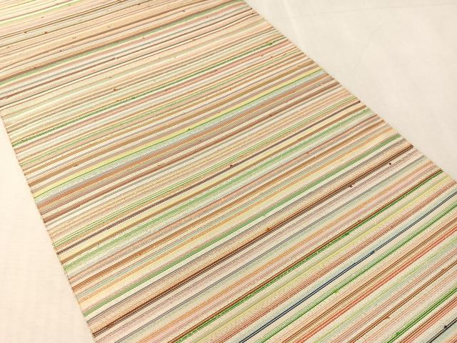 平和屋着物●爪掻き本綴れ 八寸名古屋帯 横段文 金銀糸 正絹 逸品 CABL0331vp