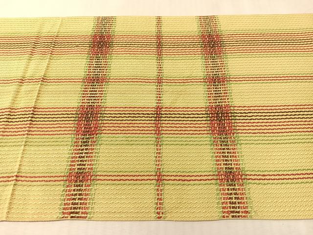 平和屋着物●八寸名古屋帯 紬地 格子柄 正絹 逸品 CABL0336vp