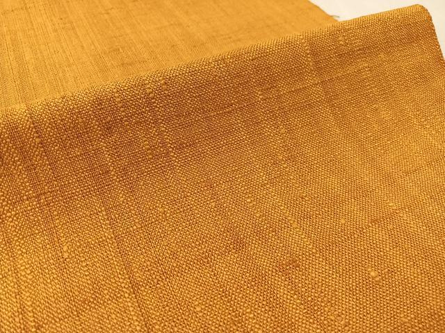 平和屋着物●八寸名古屋帯 紬地 金茶色 正絹 逸品 CABL0373vp