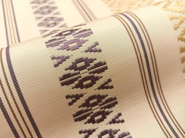 平和屋着物●本場筑前博多織 八寸名古屋帯 献上 正絹 逸品 CABL0392vp