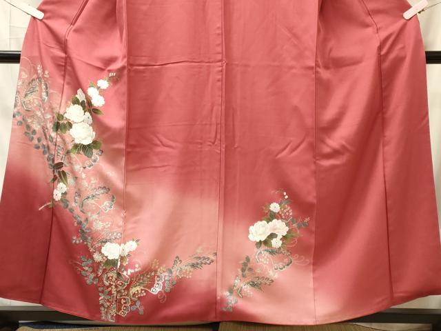 平和屋着物■訪問着 草花文 暈し染め 金銀彩 正絹 逸品 CABL0402oy